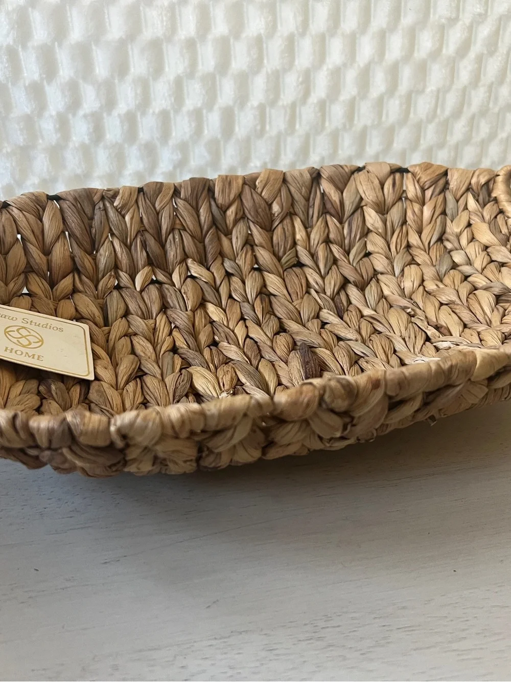 Straw Studios Handwoven Seagrass Basket Tray in Natural Tan